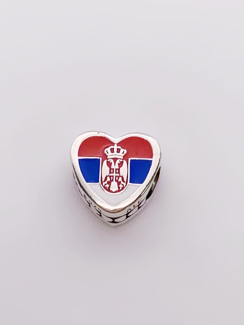 Pandora Serbia flag charm Love Heart Charm